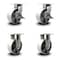 Service Caster 8 Inch Heavy Duty Semi Steel Cast Iron Wheel Caster Brakes 2 Rigid SCC, 2PK SCC-KP92S830-SSR-SLB-2-R-2 - alternate 1